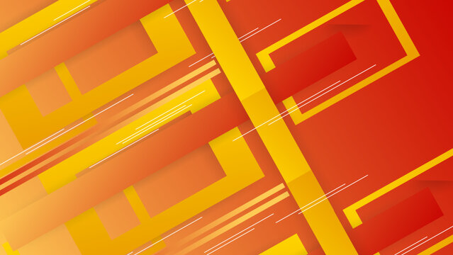 Abstract geometric web banner template on orange background for design brochure, website, flyer.