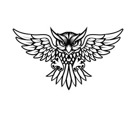 Owl logo emblem design vector image