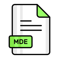 An amazing vector icon of MDE file, editable design
