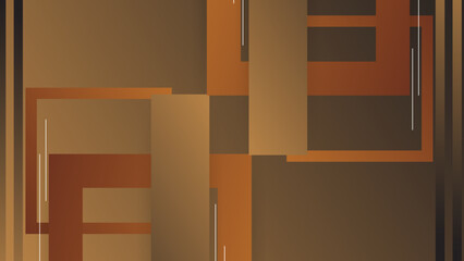 Business brochure cover design template. brown background with texture shape designs, geometric blocks and squares layered in modern contemporary art design style in shadows and painted angles.