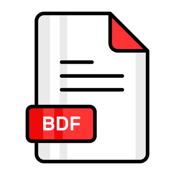 An amazing vector icon of BDF file, editable design