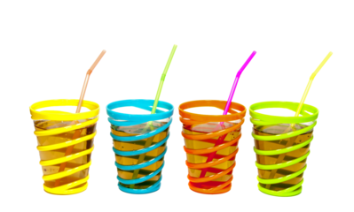 drinks in glasses with straw