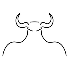 minotaur icon on white background, vector illustration.