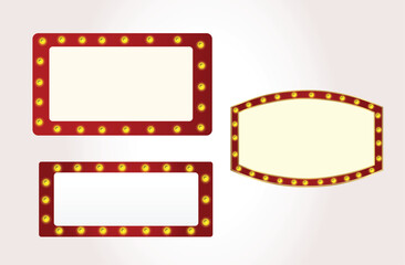 Marquee Light Banner, Lightbulb SignBoard vector