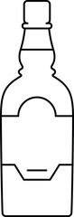 Beer bottle icon. Linear alcohol drink symbol