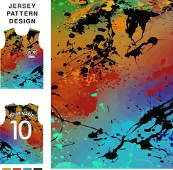 Color splash abstract concept vector jersey pattern template for printing or sublimation sports uniforms football volleyball basketball e-sports cycling and fishing Free Vector.