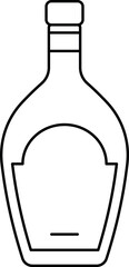 Cognac icon. Alcohol glass bottle linear symbol