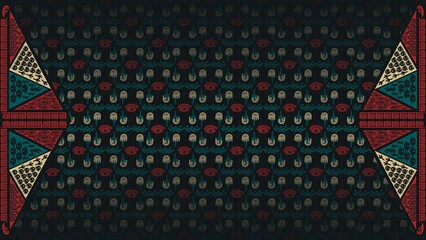 Dark folk, geometric ornamental pattern background, decorative illustrations, wallpaper, desktop, cover, card