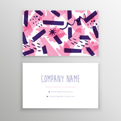 Business card vector template with abstract background. Creative modern design