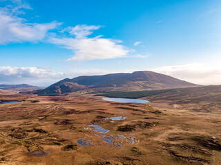 Slieve League seen from Glencolumbkille GAA field in County Donegal, Republic of Irleand