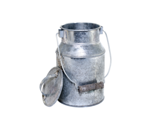 The can for milk, isolated on white background