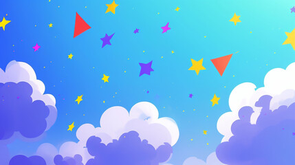 Obraz premium 青い空と紙吹雪