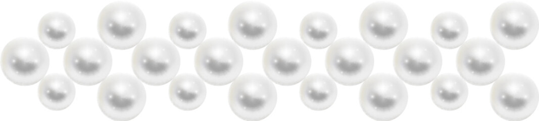 White bead pattern string. Realistic pearl jewelry