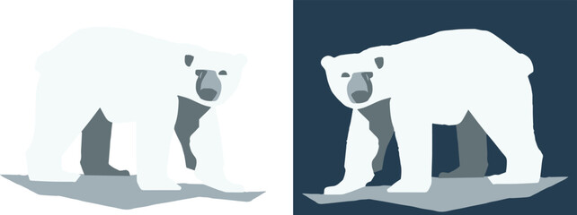 Naklejka premium polar bear on ice flake