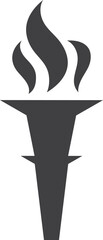 Firing torch icon. Sport success black symbol