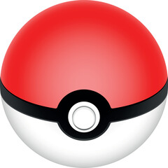 Videogame ball symbol. Red monster catch game - obrazy, fototapety, plakaty