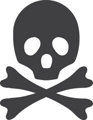 Skull and crossbones black icon. Poison sign. Death danger symbol