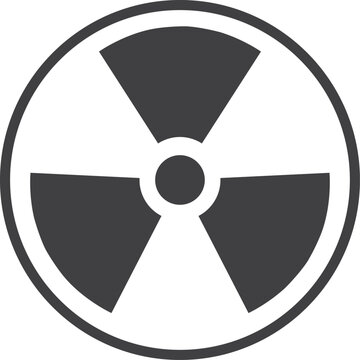 Nuclear hazard black symbol. Radioactive danger icon
