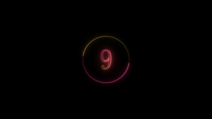 neon text number   9 .