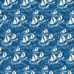 Sailing boat, water, blue wave