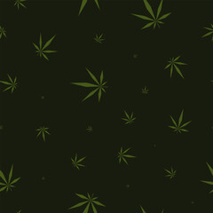 Fototapeta na wymiar Abstract Seamless pattern vector green cannabis symbol. Medicine cannabis sign. Marijuana legalize. Hash, ganja cbd rasta indica sativa logo. For design, logo, illustration, animation, etc.