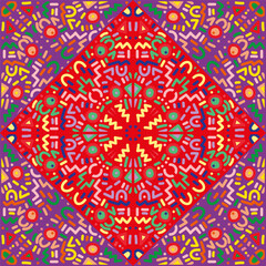 Creative shape mosaic seamless pattern ornament. Doodle style. Hand drawn difirent shapes wallpaper.