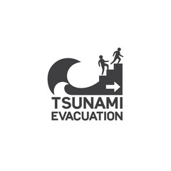 symbol of tsunamis, natural disasters, vector art.