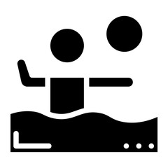 man playing volleyball glyph  