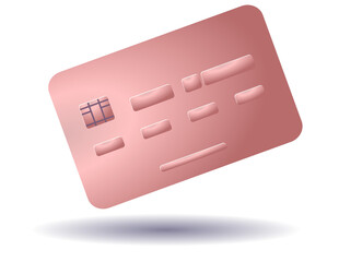 Copper credit Card illustration, colored CB on transparent layer.