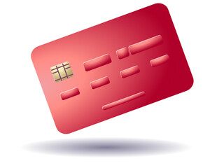 Ruby credit Card illustration, colored CB on transparent layer.