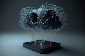 IT internet cloud computing storage technology cyberspace concept. AI generated