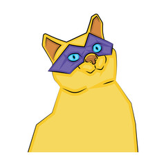 Isolated cute cat super hero character Vector illustration