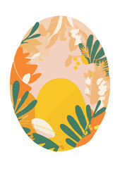 Set of backgrounds for the text dedicated to the holiday of Easter.   . Spring morning meadow with easter bunny, basket with eggs. Cute picture nature animals sunny colors. Set of Easter backgrounds