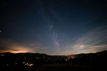 Fototapeta na wymiar Milky Way Panorama in the hills