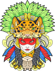 cute aztec princess, illustration design - 569935147