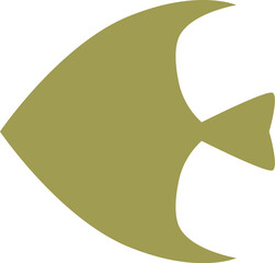 Flounder fish shape flat icon Marine animal silhouette