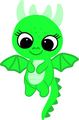 Green cute dragon