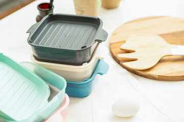 Various Colored Kitchen Storage Containers	