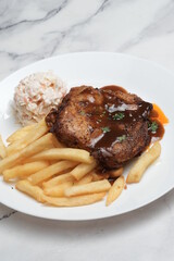 grilled chicken with fries