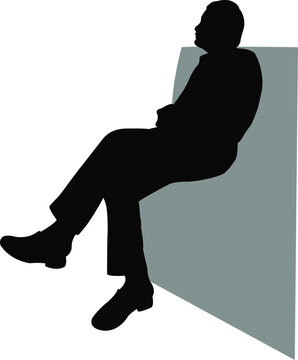 recommend clip art: a man sitting body silhouette vector