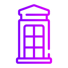 telephone box gradient icon