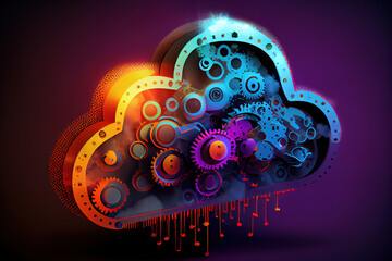 Cloud computing technology concept background digital with Generative AI