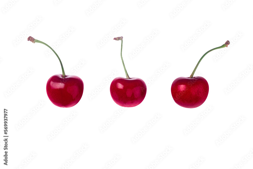 Wall mural Cherry isolated. Cherry on transparent background.