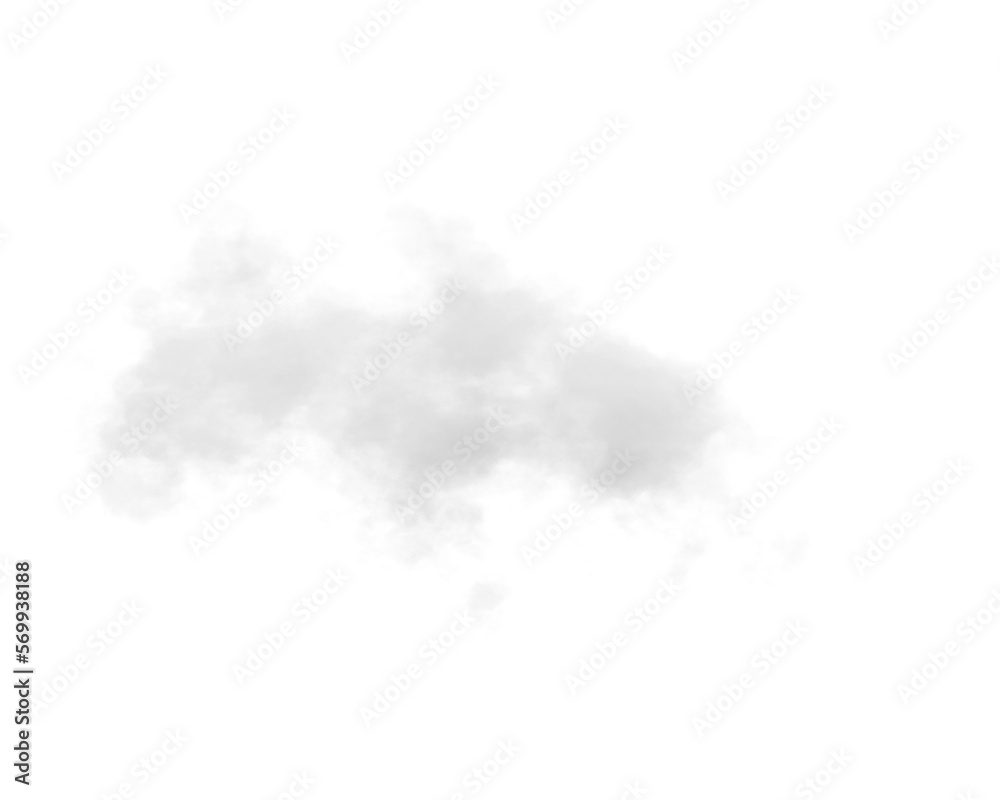 Wall mural single white cloud with transparent background