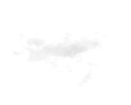 single white cloud with transparent background	

