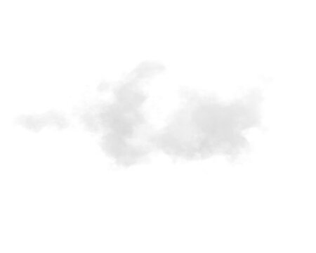 single white cloud with transparent background	
