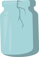 Broken glass jar flat icon Trash sorting and utilization