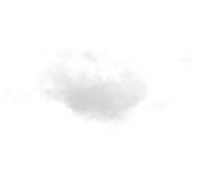 single white cloud with transparent background	
