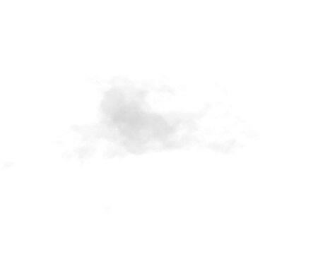 single white cloud with transparent background	
