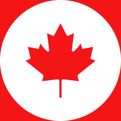 Red background with maple leaf, flag of Canada